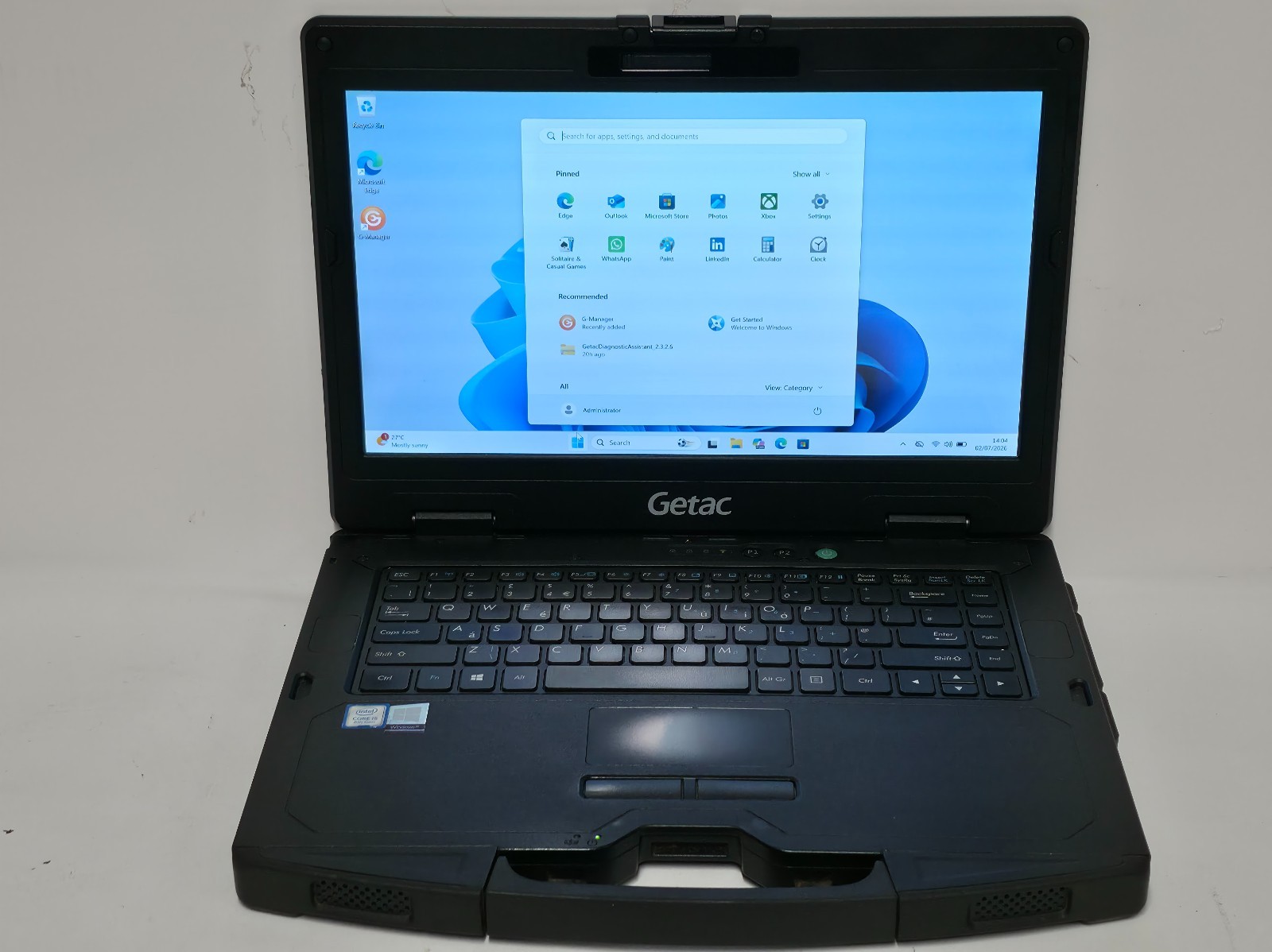 GETAC S410 G3 RUGGED LAPTOP 14″ FHD CORE i5-8265U 16GB 256GB SSD HDMI GPS #039