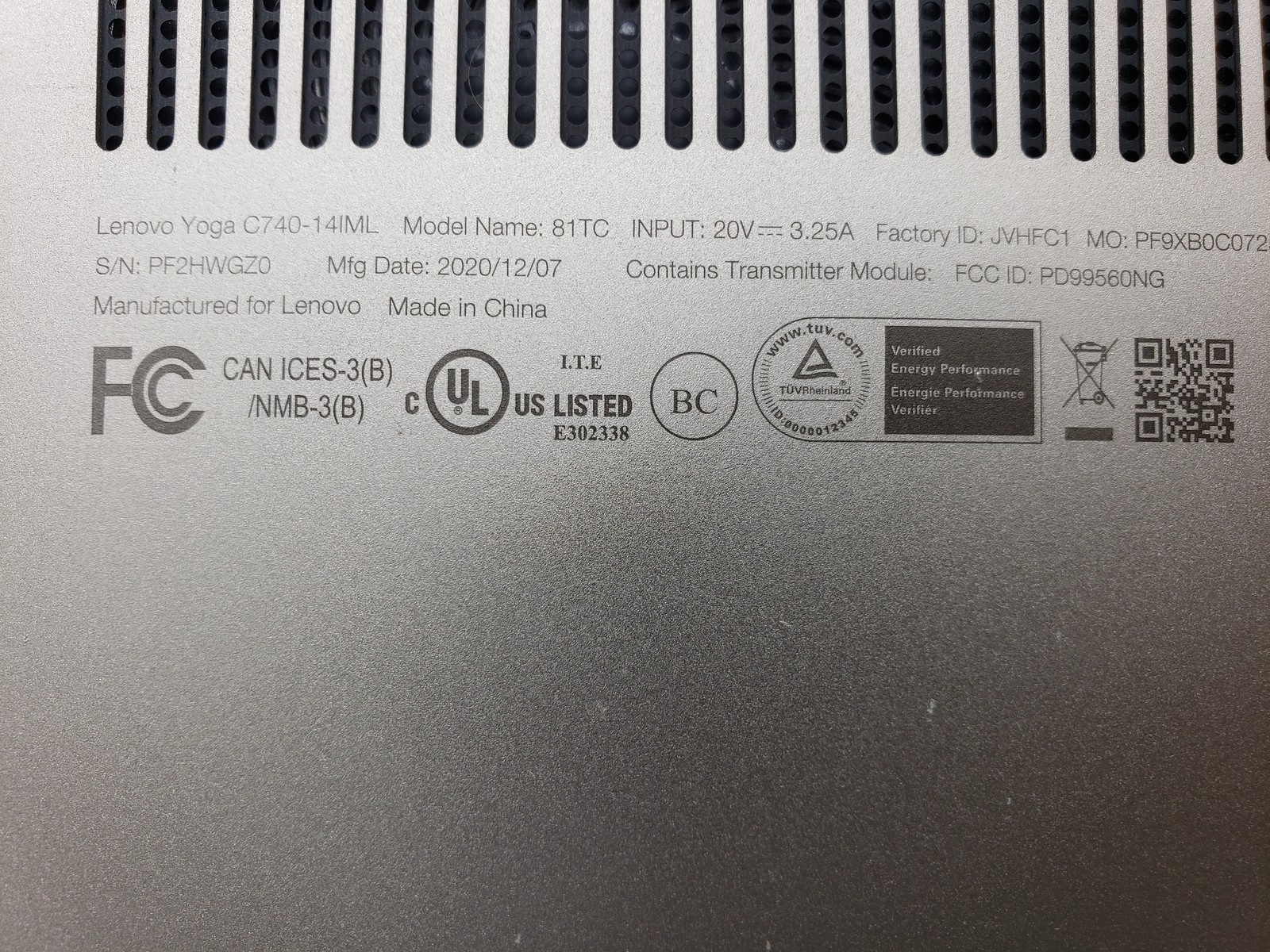 Lenovo Yoga C740-14IML i5-10210U 8GB RAM 512GB SSD Window 11 Pro Touch Laptop PC