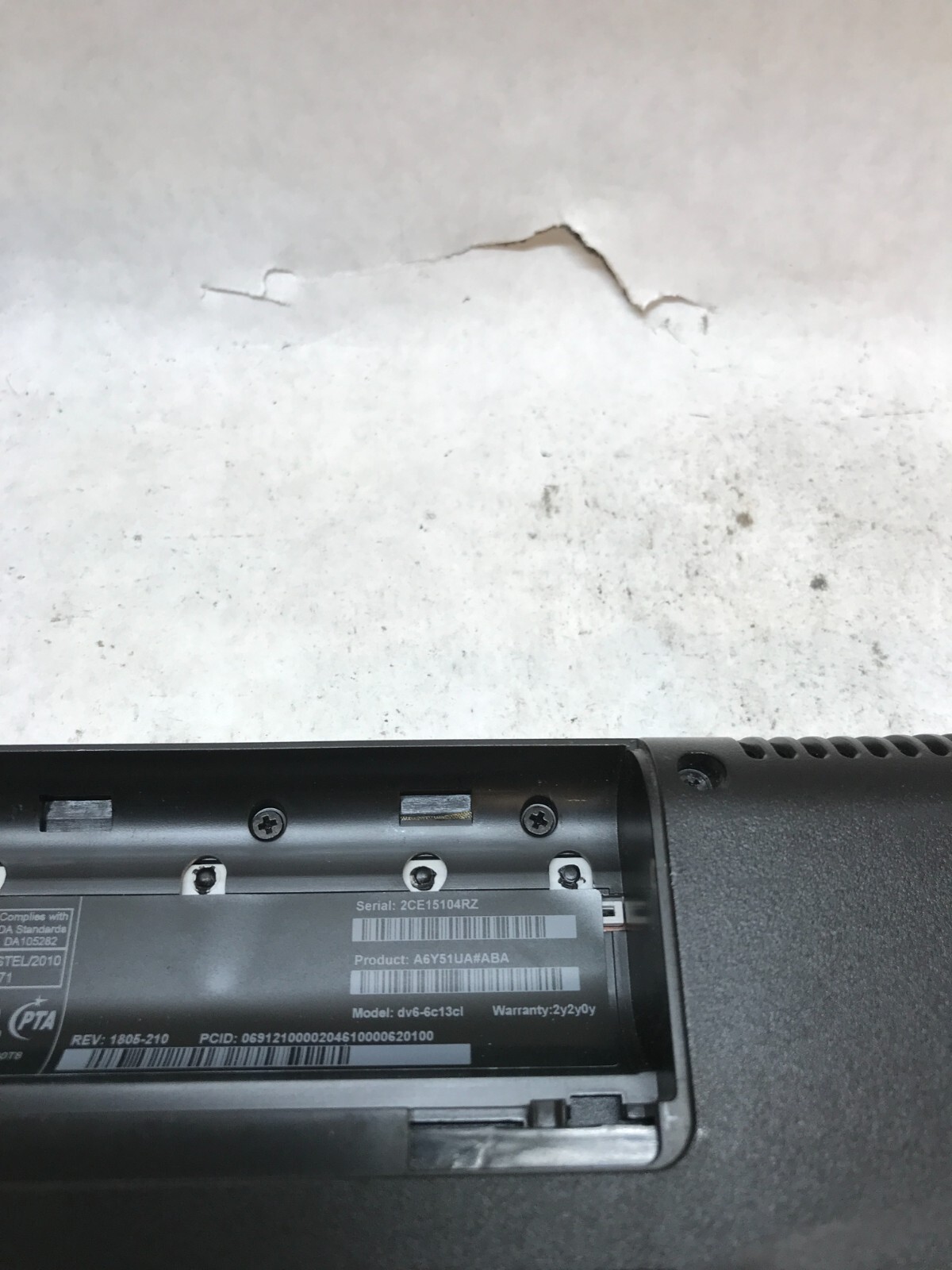 HP Pavilion dv6-6c13cl 15″ AMD A6-3420M 1.5GHz 4GB RAM NO HDD/OS NO BATT – – DW
