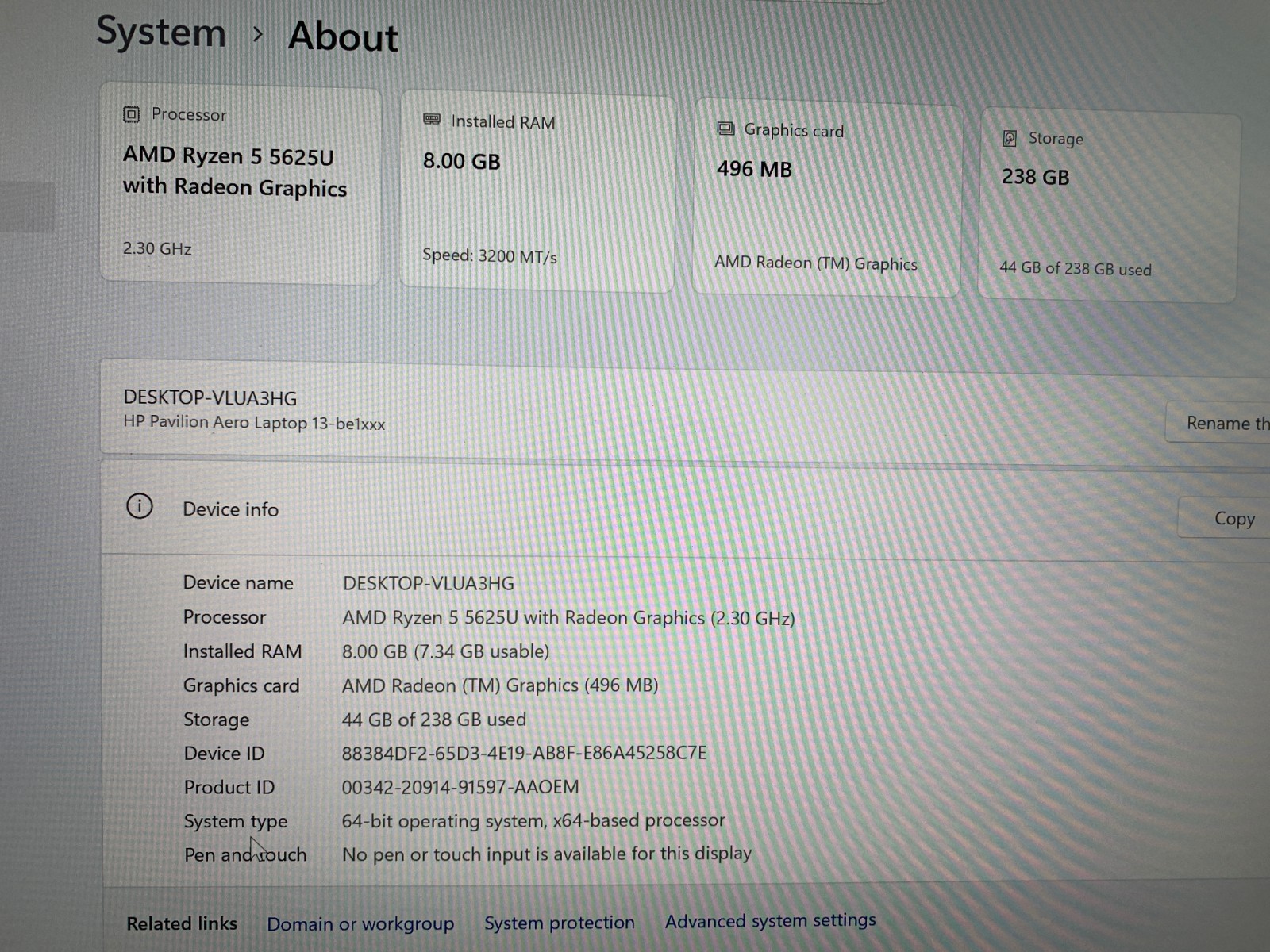HP Pavilion Aero 13z-be100, AMD Ryzen 5 2.3GHz, 8GB RAM, 256GB SSD, Wifi Issue