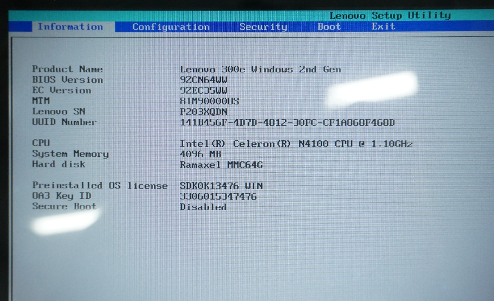 Lot of 7 Lenovo 300e 2nd Gen N4100@1.10GHz 4GB RAM 64GB NO OS Cosmetic Flaws
