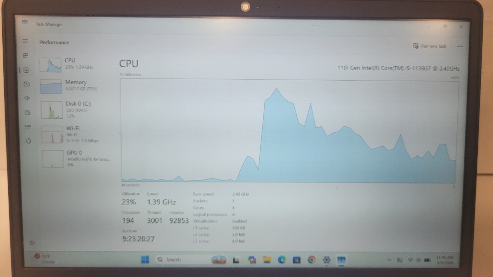 Dell Vostro 14 3400 Laptop i5-1135G7 2.4Ghz 8gb Memory 256GB Excellent Condition