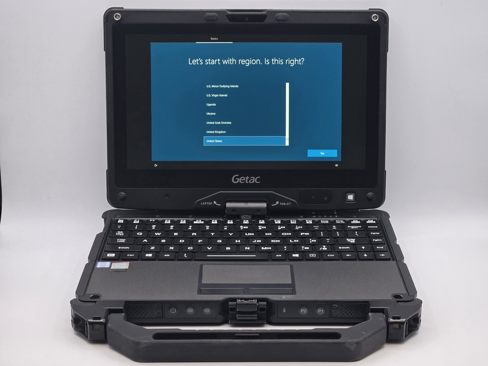 Getac V110G4 2-in-1 11″ HD Touch I5-7200U 256GB SSD 16GB W10 Pro Webcam Backlit