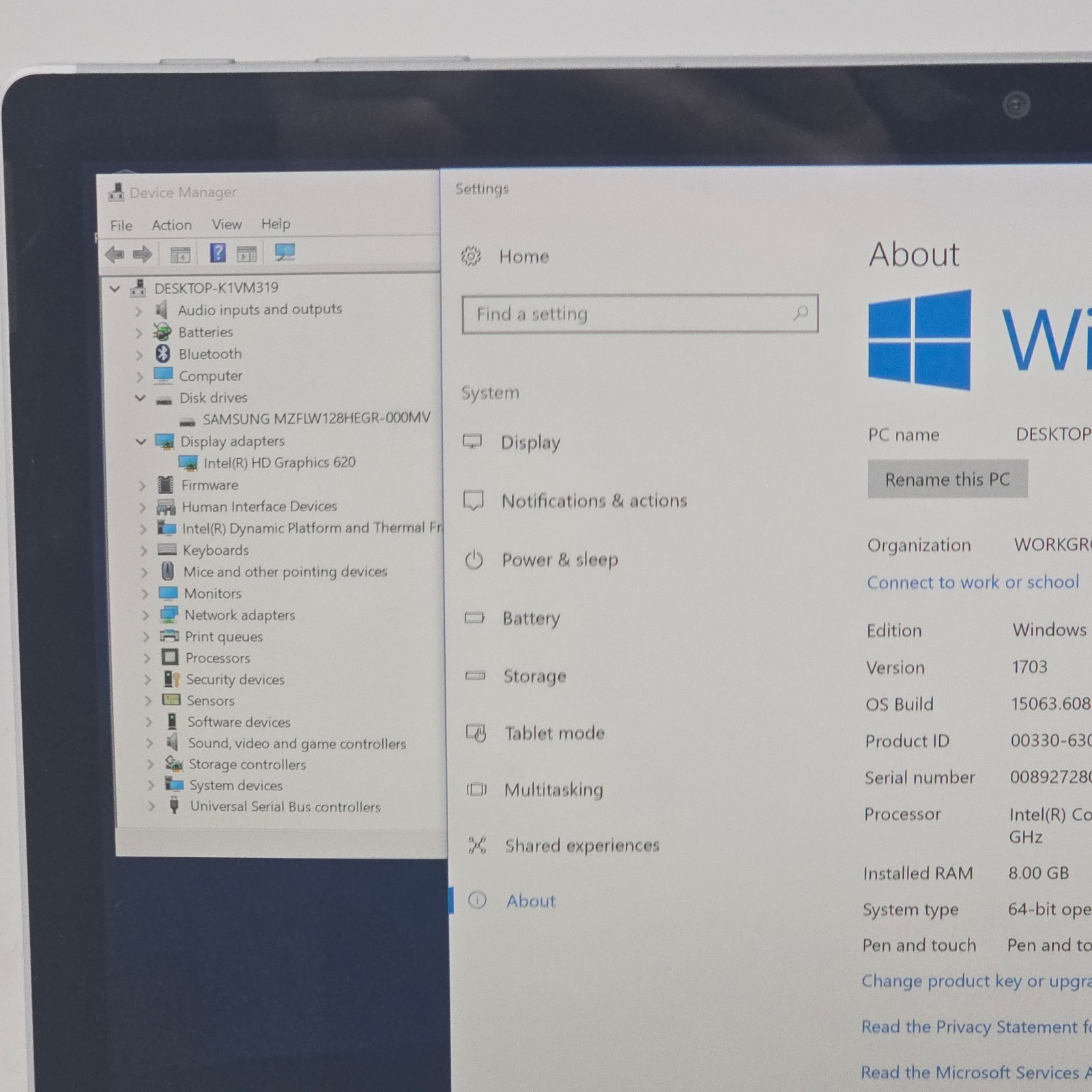 Microsoft Surface Book 2 1832 13.5″ i5-7300U 8GB 128GB SSD W10 Pro