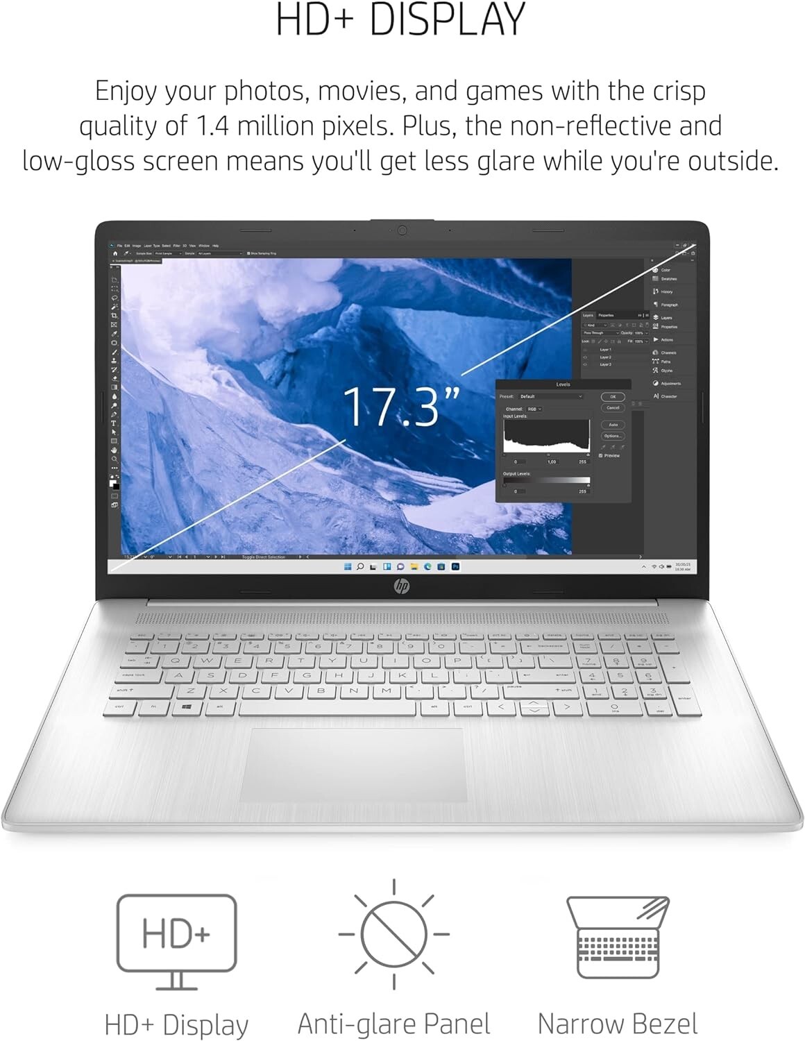 HP 17-cn0025nr laptop 4X573UA#ABA intel core i5-1135G7 17.3″HD 8GB 256GB WIN 11