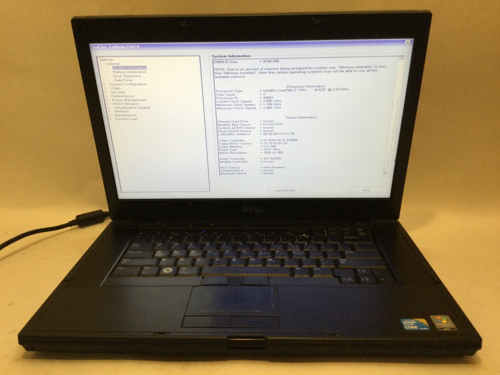Dell Latitude 5590 15.6″ / Intel Core i5-8250U @ 2.67GHz / (MISSING PARTS!) MR