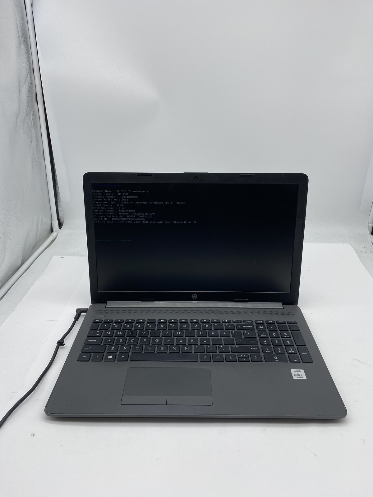HP Notebook 250 G7 Laptop Intel Core i5 1035G1 1GHz 8GB RAM – No HDD