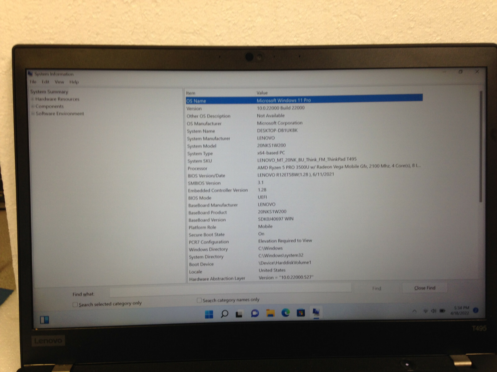 Lenovo ThinkPad AMD Ryzen 5 PRO 3500U 2100Mhz 16GB Touchscreen w/ AC Adapter