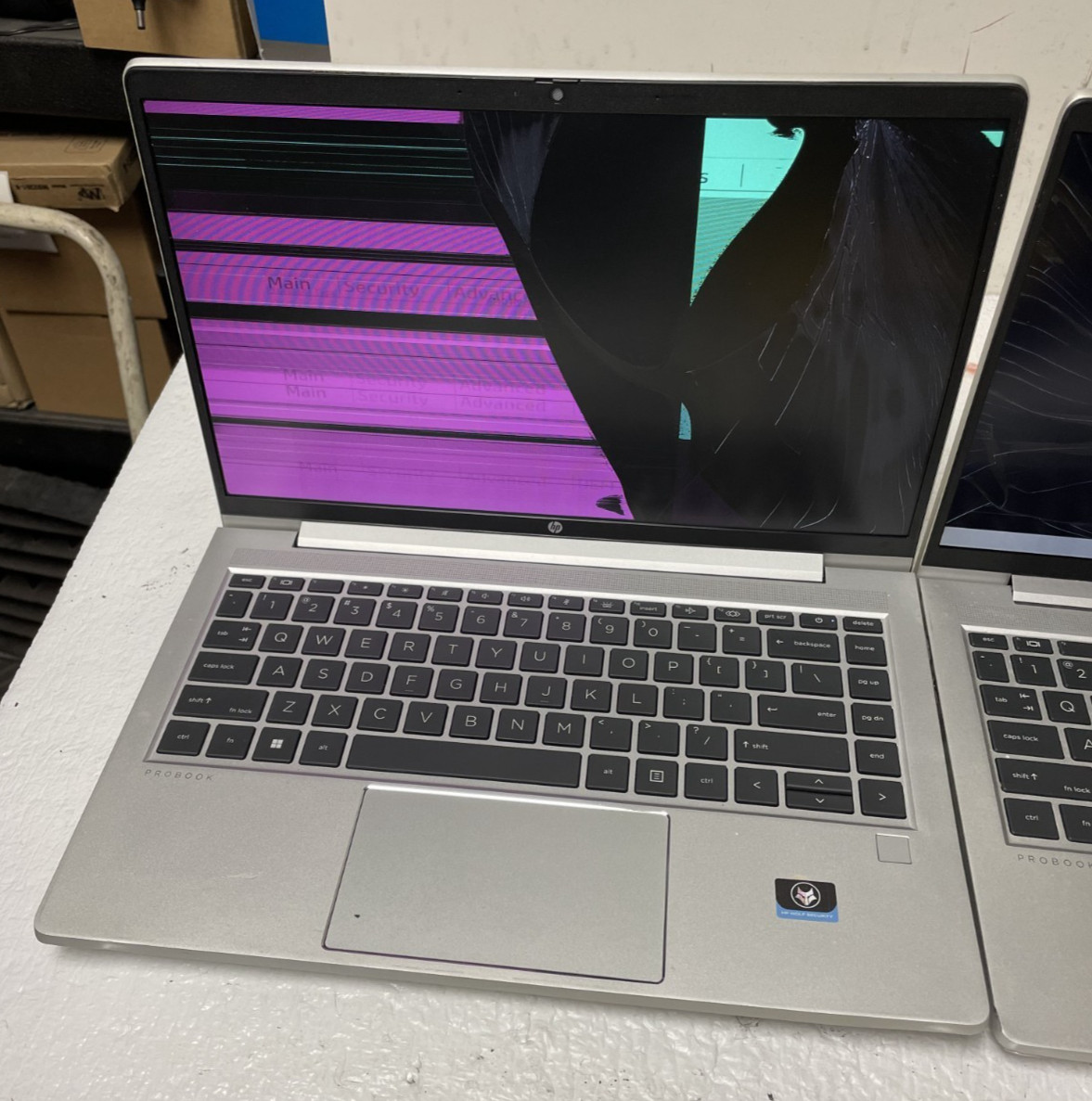 Lot of 2 HP ProBook 445 G10 14″ AMD Ryzen 5 7530U 8GB RAM NO SSD BrokenScreen