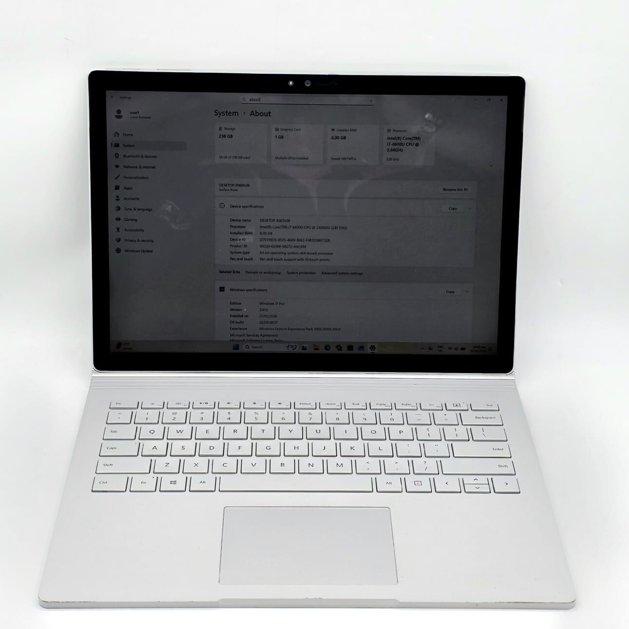 Microsoft Surface 14 Inch i7-6600U 2.60GHz 8GB RAM 256GB Win 11 Pro Laptop