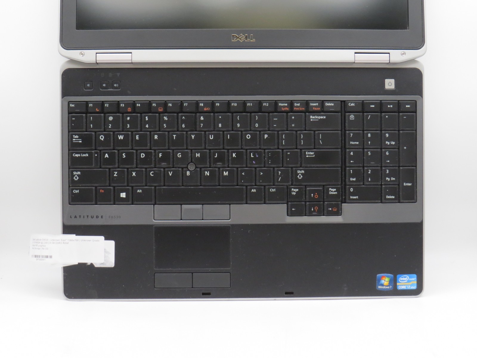 Dell Latitude E6530 | i7-3740QM @ 2.6GHz | 8GB DDR3 | 15.6″ | No HD/OSAC | Parts