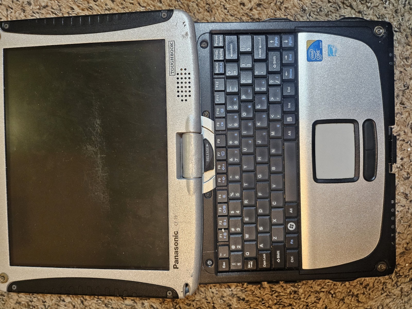 Panasonic Toughbook CF-19, Intel i5-540 4GB RAM, no HDD WITH STYLUS AND BATTERY