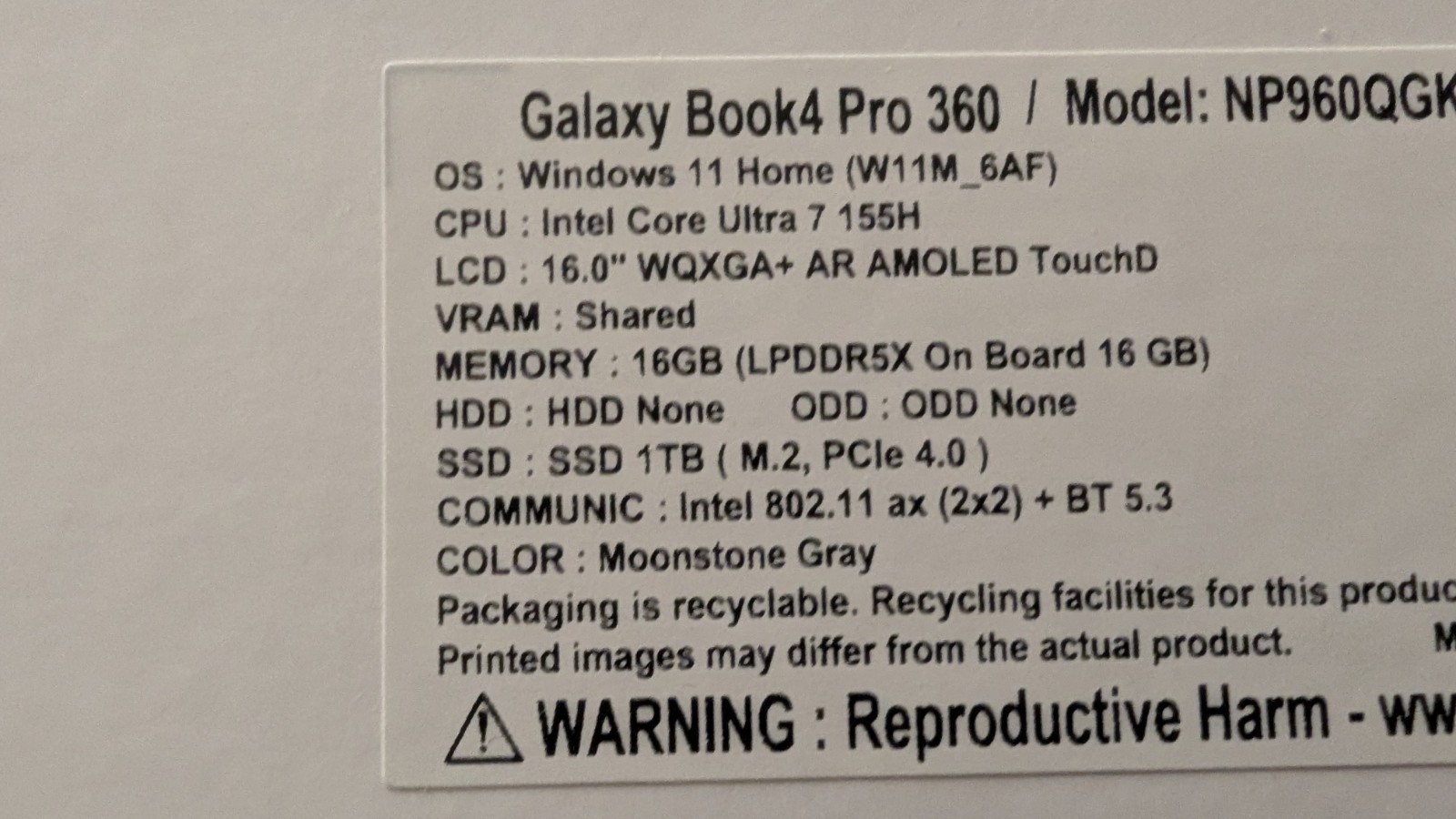 Samsung – Galaxy Book4 Pro 16″ 360 NP960QGK Intel Core Ultra 7 155H