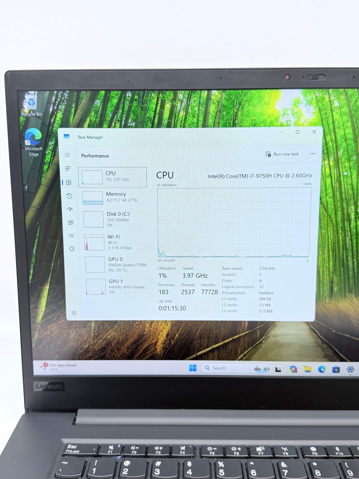 Lenovo ThinkPad P1 Gen 2 16-inch Intel Core i7 9th Gen 16GB RAM 256GB SSD