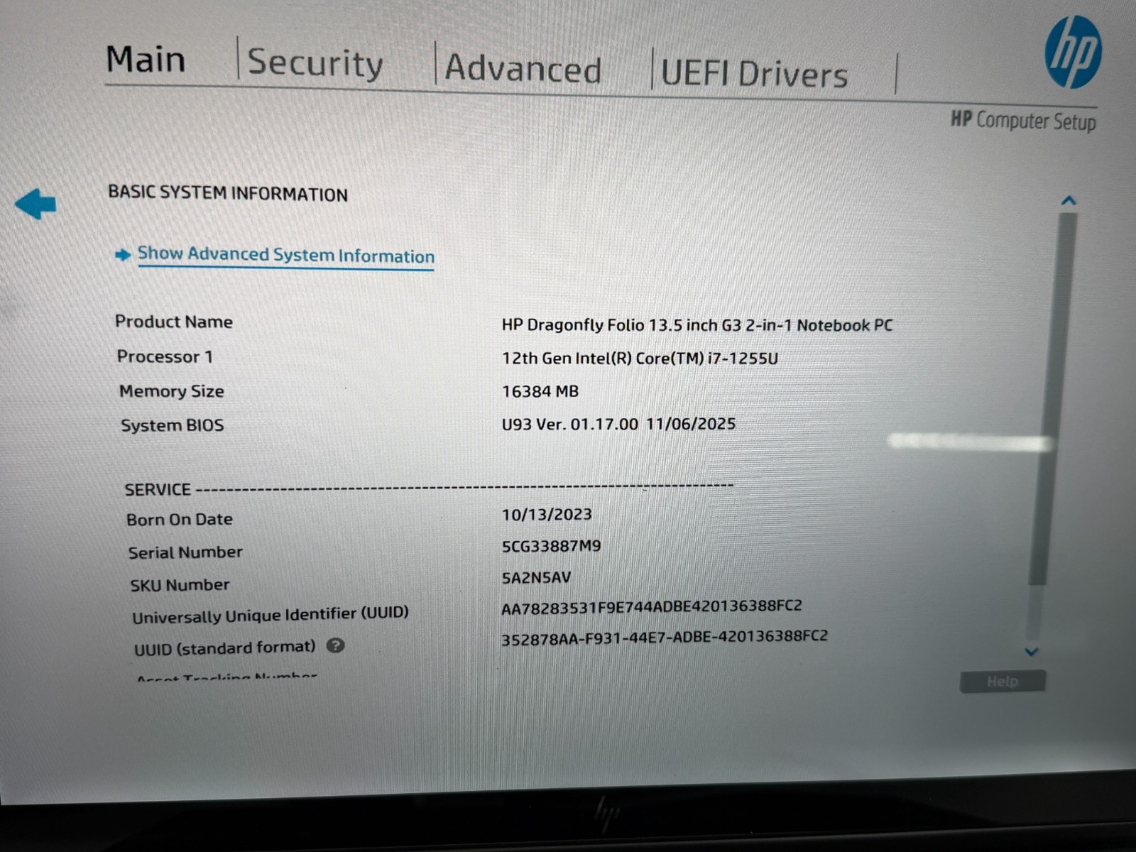 HP Dragonfly Folio G3 2n1 i7-1255U 16GB RAM 1TB SSD Win11Pro w/AC