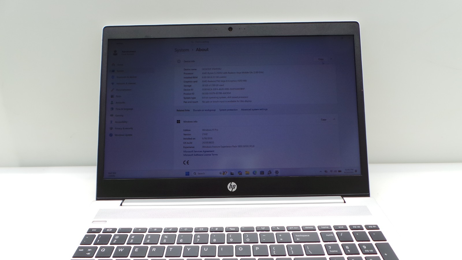 HP ProBook 455 G6 | 15.6″ | AMD Ryzen 5 2500U | 8GB RAM 256GB NVMe | WIN 11 PRO