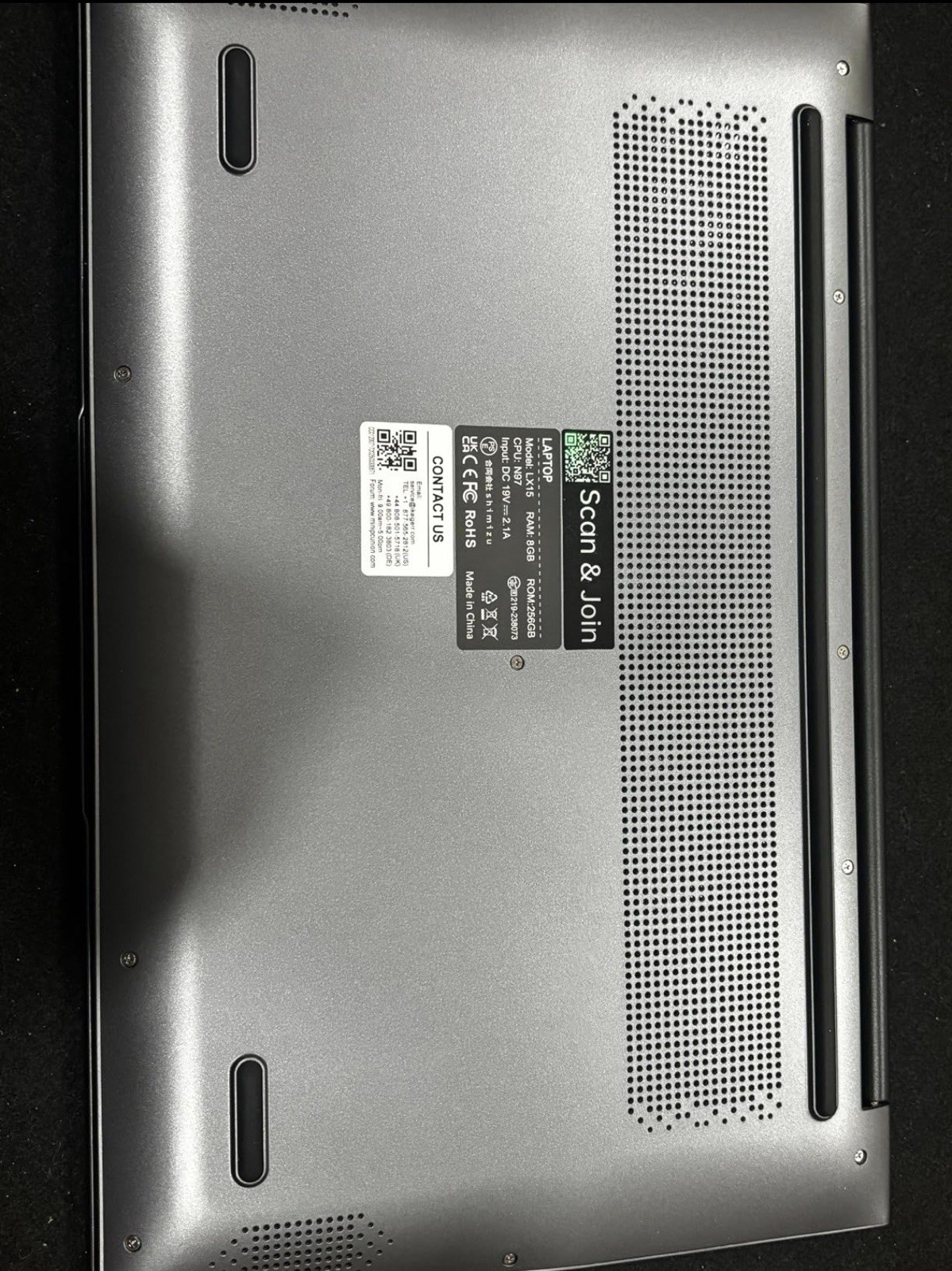 Game laptop, 256GB NVMe solid-state drive, 8GB memory, INTER N97, 15.6-inch