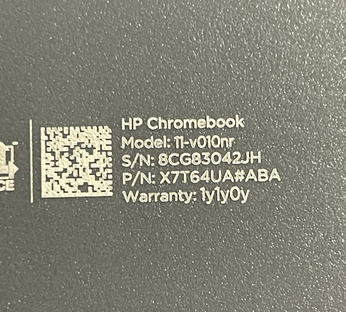 HP Chromebook 11-V010NR 11.6″ Intel Celeron N3060, 1.6 GHz 4GB RAM, 16GB 4Pcs