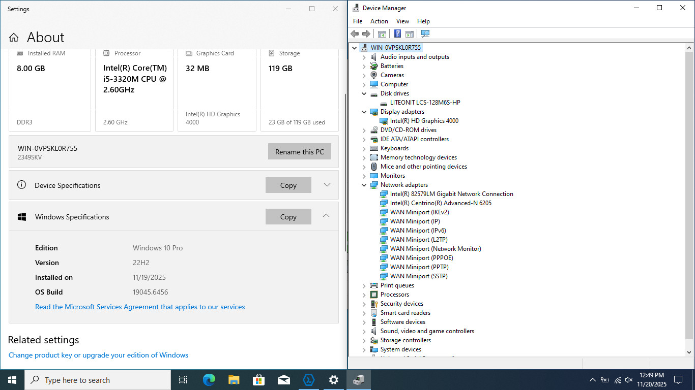 Lenovo ThinkPad T430 14″ HD I5-3320M 128GB SSD 8GB W10P Webcam DVD *READ*