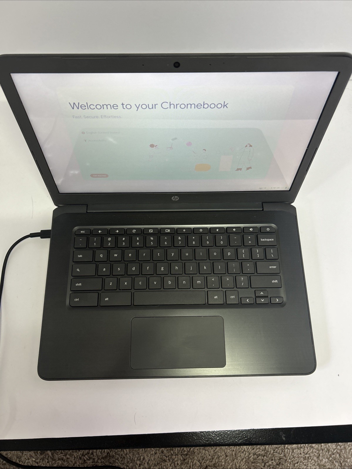 HP 14″ Chromebook 14 G5 – Celeron N3350 – 3UZ96UT#ABA Some Wear – Working