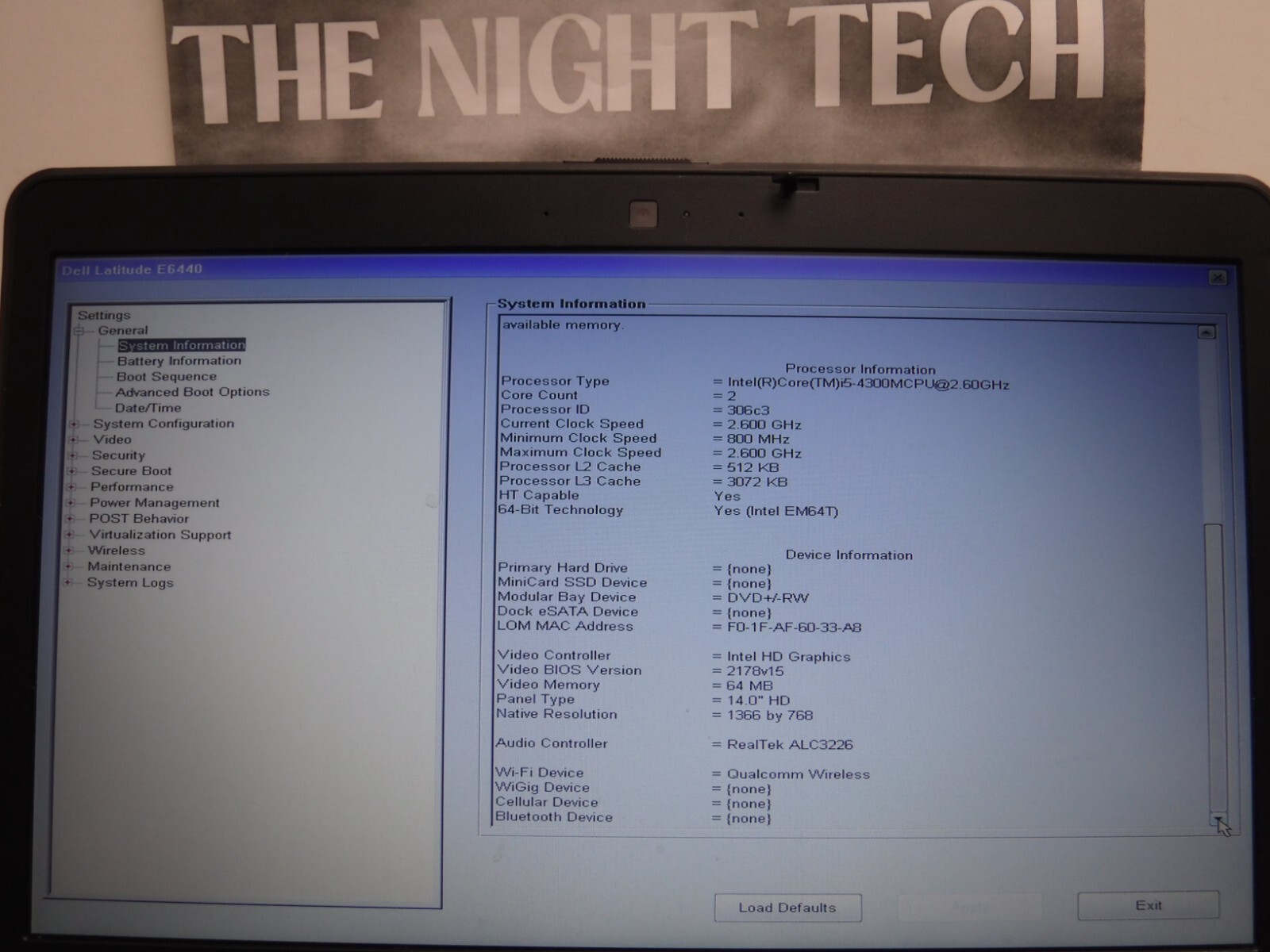 Dell Latitude E6440 Core i5-4300m 2.6GHz 4GB RAM 14″ No HDD/OS | Line on LCD Bad