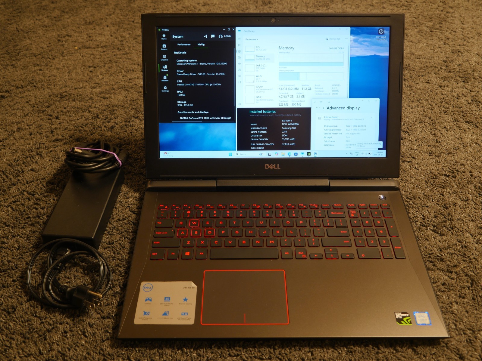 Dell G5 15 Gaming Laptop (GTX 1060 6GB MAX-Q, i7-8750H, 16GB RAM – 512GB SSD)