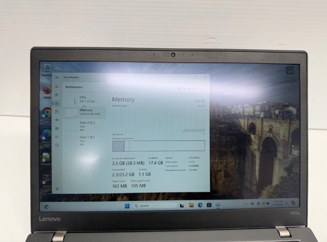 Lenovo ThinkPad T470s 14″ TOUCH I7-7600U 20GB 256GB WIN11