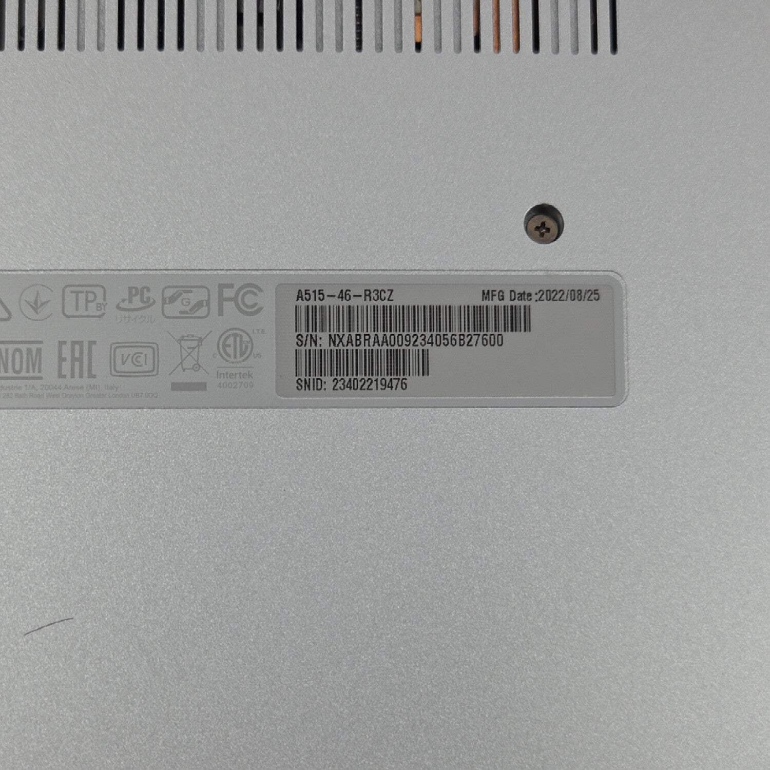 Acer Aspire 5 A515-46 15.6″ Ryzen 7 3700U 2.3GHz 8GB RAM 256GB SSD