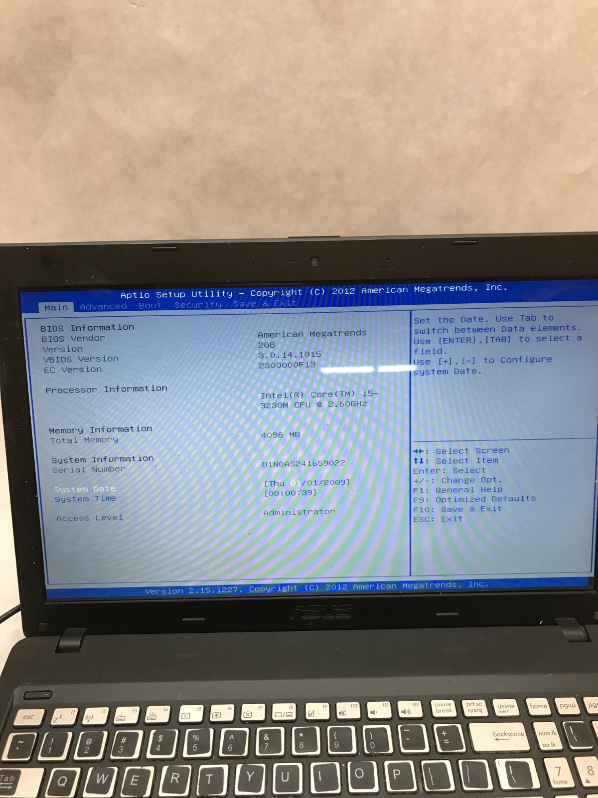 Asus Q500A-BSIN04 15″ Laptop Intel i5-3230M 2.6GHz 4GB RAM NO HDD/NO OS AS IS DW