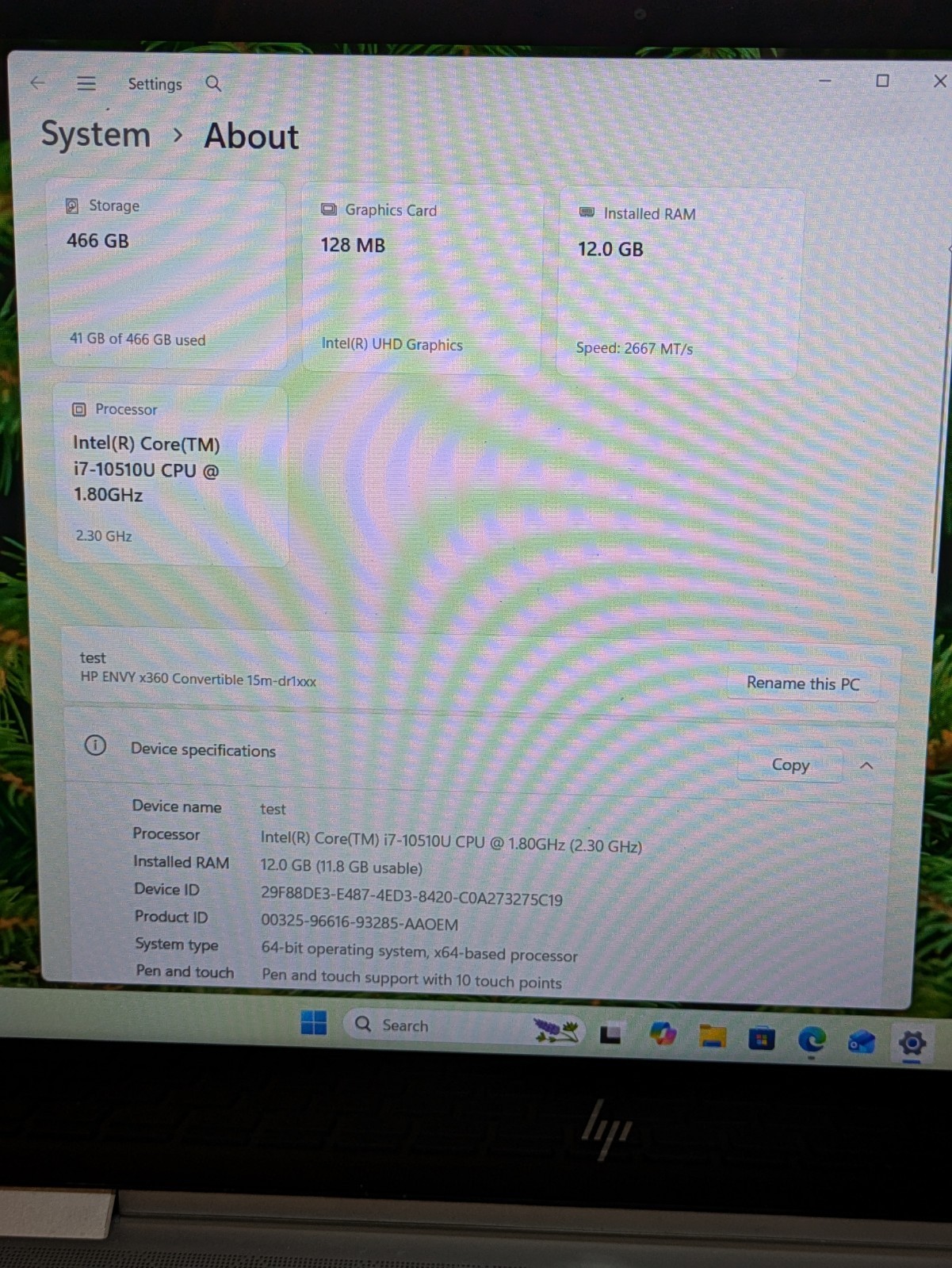 HP ENVY x360 15m-dr1012dx (512GB SSD, Intel Core i7-10510U, 12GB RAM) No Charger