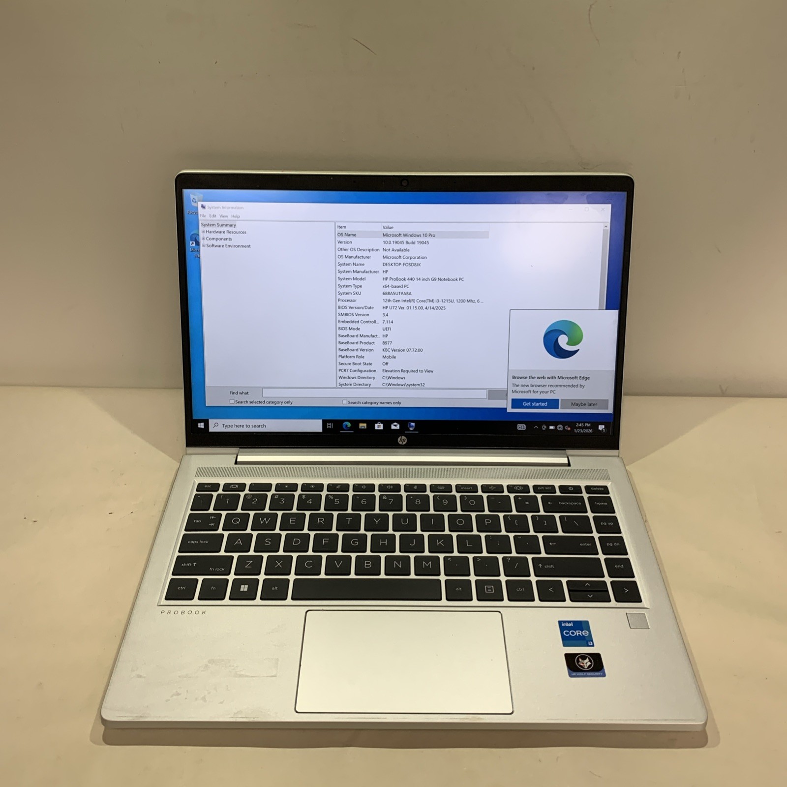 Hp Probook 440 G9 i3-1215U 8GB RAM 256GBBSSD Win10 Pro | READ DESCRIPTION