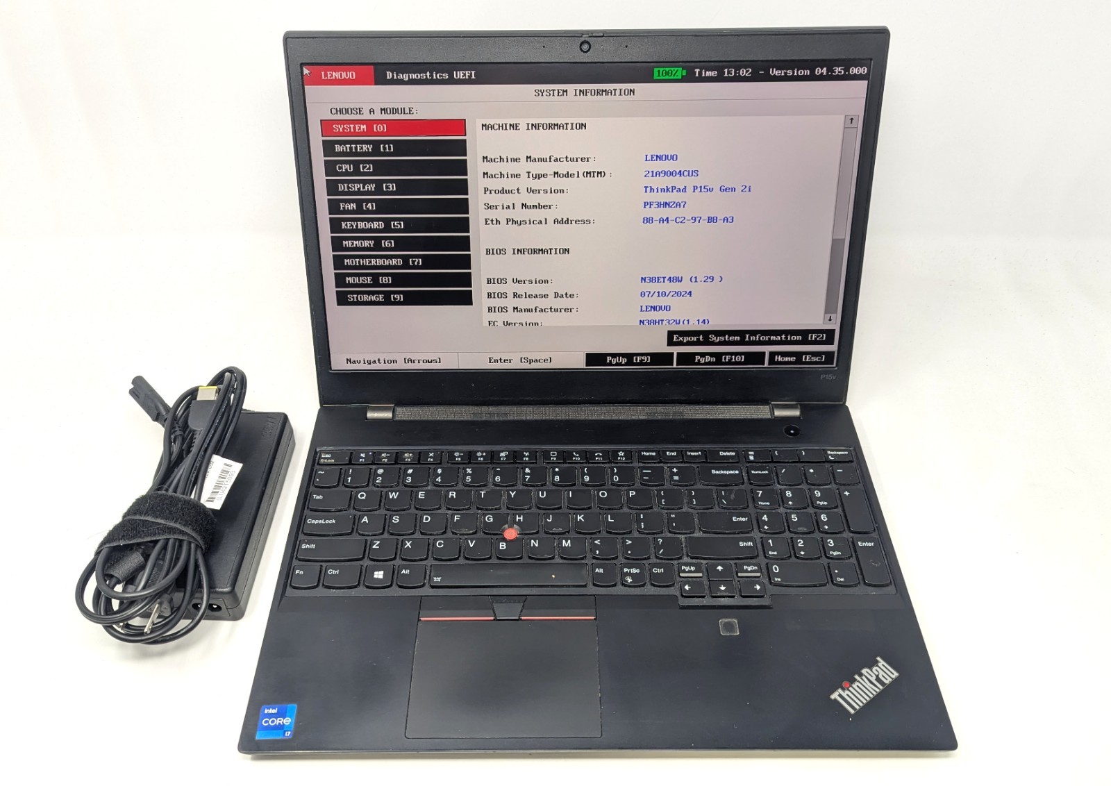 Lenovo ThinkPad P15v Gen 2i – Intel Core i7-11800H 8GB DDR4 RAM 256GB SSD No OS