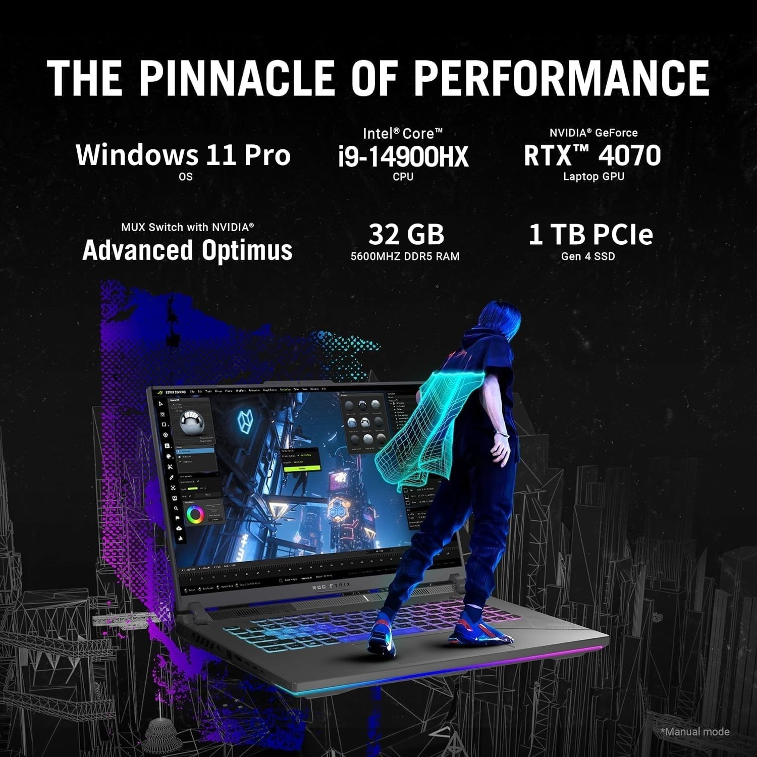 ASUS ROG Strix G16 16″ 165Hz Gaming Laptop Core i9 32GB DDR5 1TB SSD RTX 4070