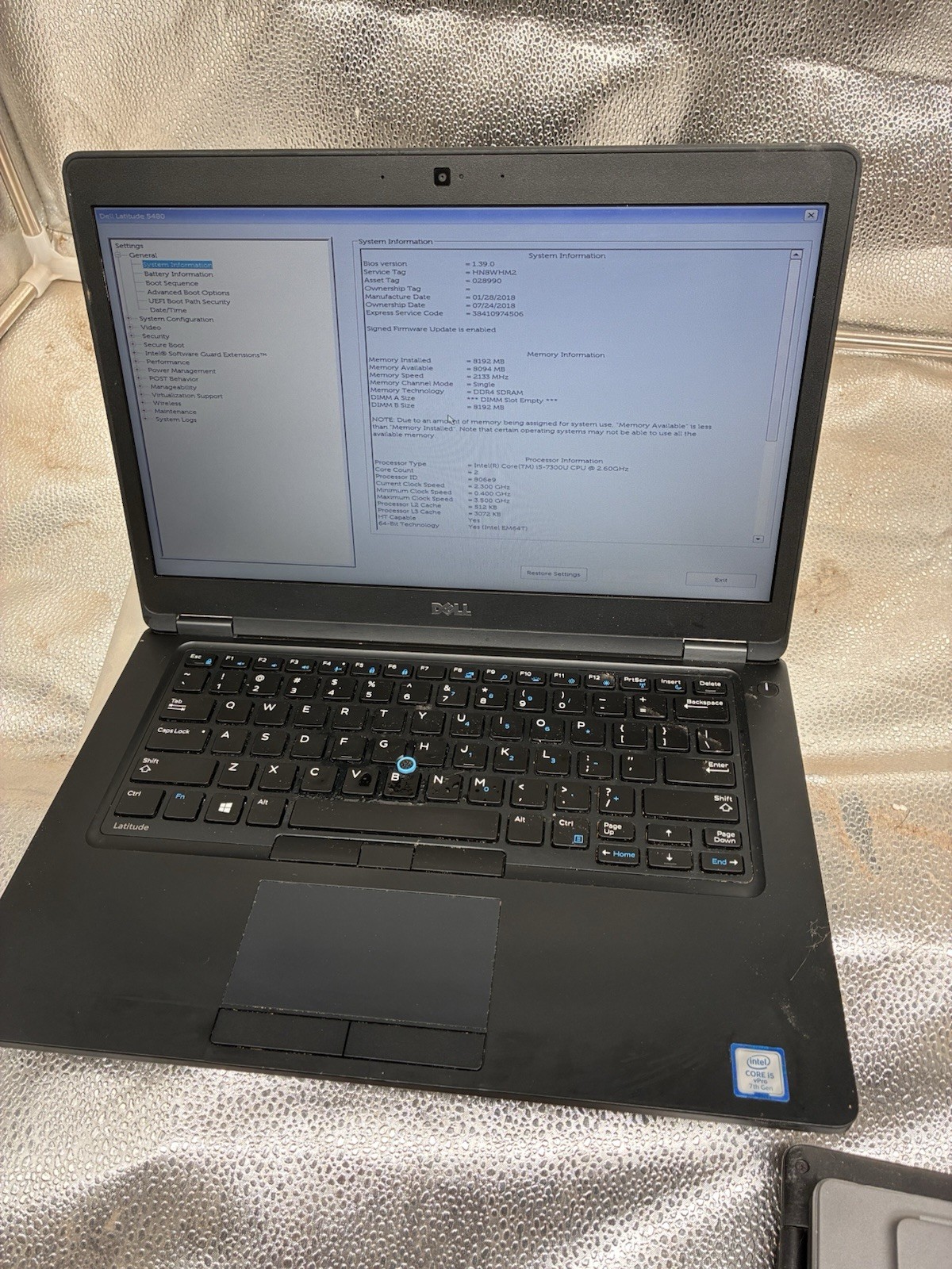 Dell Latitude 5480 i5-7300U 2.60 GHz 8GB RAM 256GB SSD Windows 11