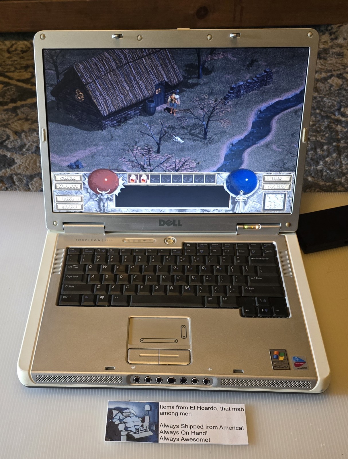Dell inspiron 6000 laptop 1GB Ram 40GB HDD 1.6 Ghz Pentium M DVD Rom Windows XP