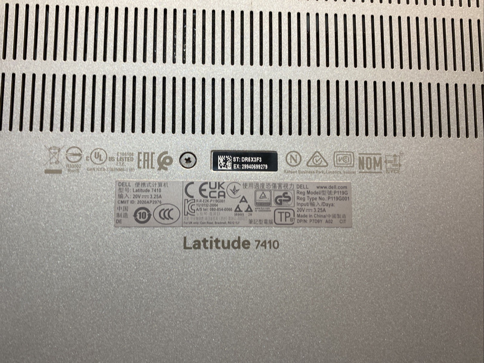 Dell Latitude 7410 Intel i7 10610U 1.80GHz 8GB RAM 256GB SSD 14″ Inch Like NEW
