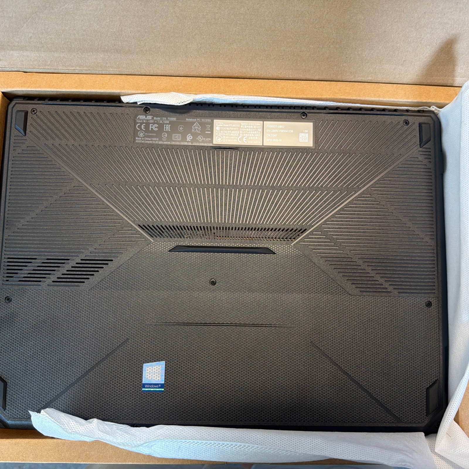 ASUS TUF 15.6 inch (256GB, AMD Ryzen 5 3rd Gen., 8GB) Gaming Laptop – Black
