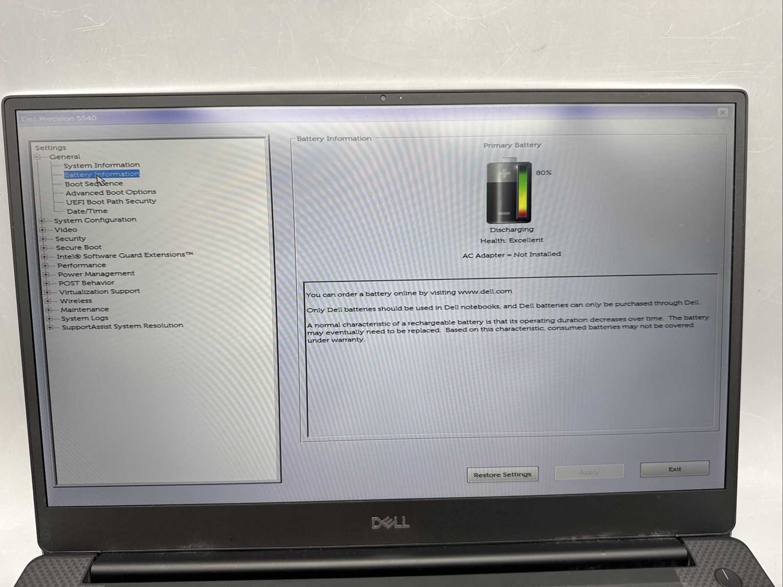 Dell Precision 5540 15.6″ i7-9850H 2.6GHz 40 GB RAM, NO HDD/Os