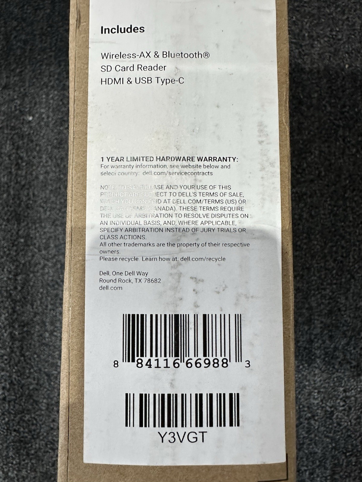 Dell 15 DC15250, FHD Touch, Intel 3 , 8GB RAM, 512TB SSD, Win 11 Home Carbon BLK
