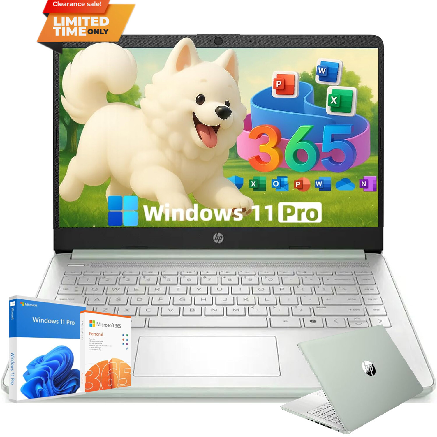 HP – 14″ Laptop – Intel Processor N150 – 4GB Memory – 128GB UFS – Willow Green