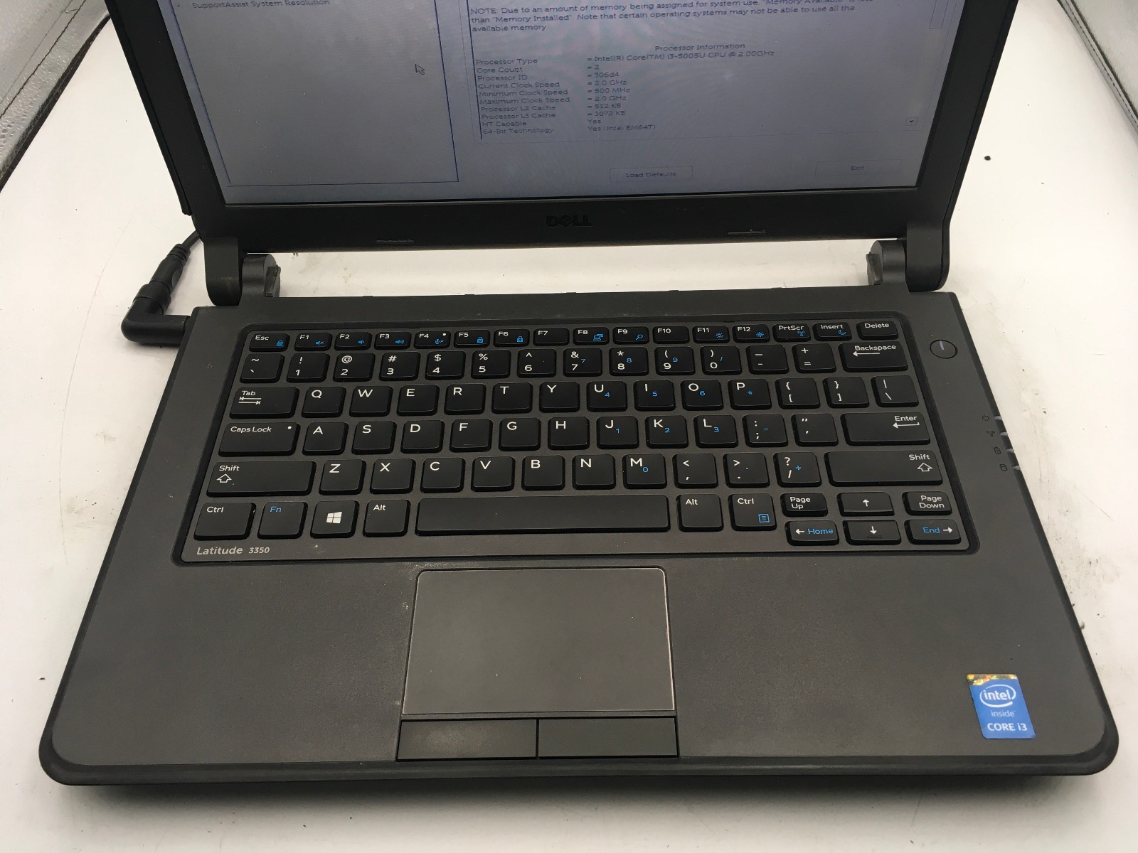 DELL LATITUDE 3350 – BOOTS TO BIOS – INTEL I3 5005U – 8GB RAM – READ DESC – BB