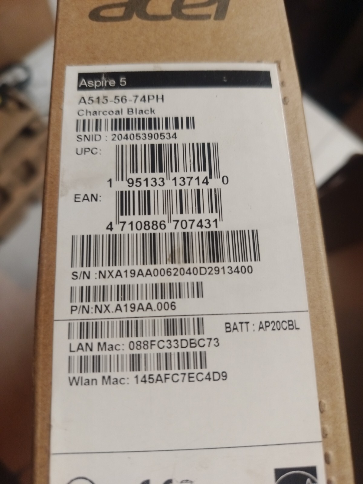 Acer Aspire 5 A515-56-74PH 15.6″ (512GB SSD, Intel Core i7 11th Gen., 2.80 GHz,