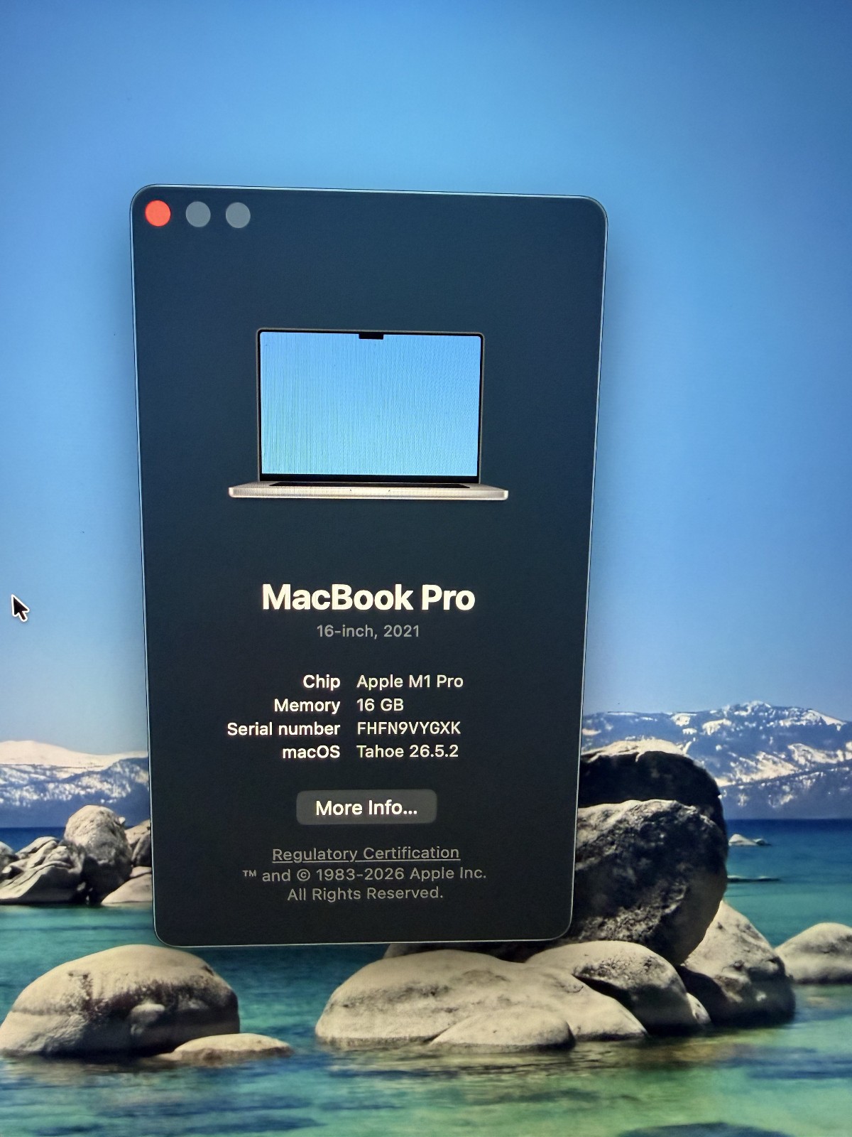 Apple MacBook Pro (2021) 16″ M1 Pro 16GB RAM 512GB SSD Space Grey – Excelent