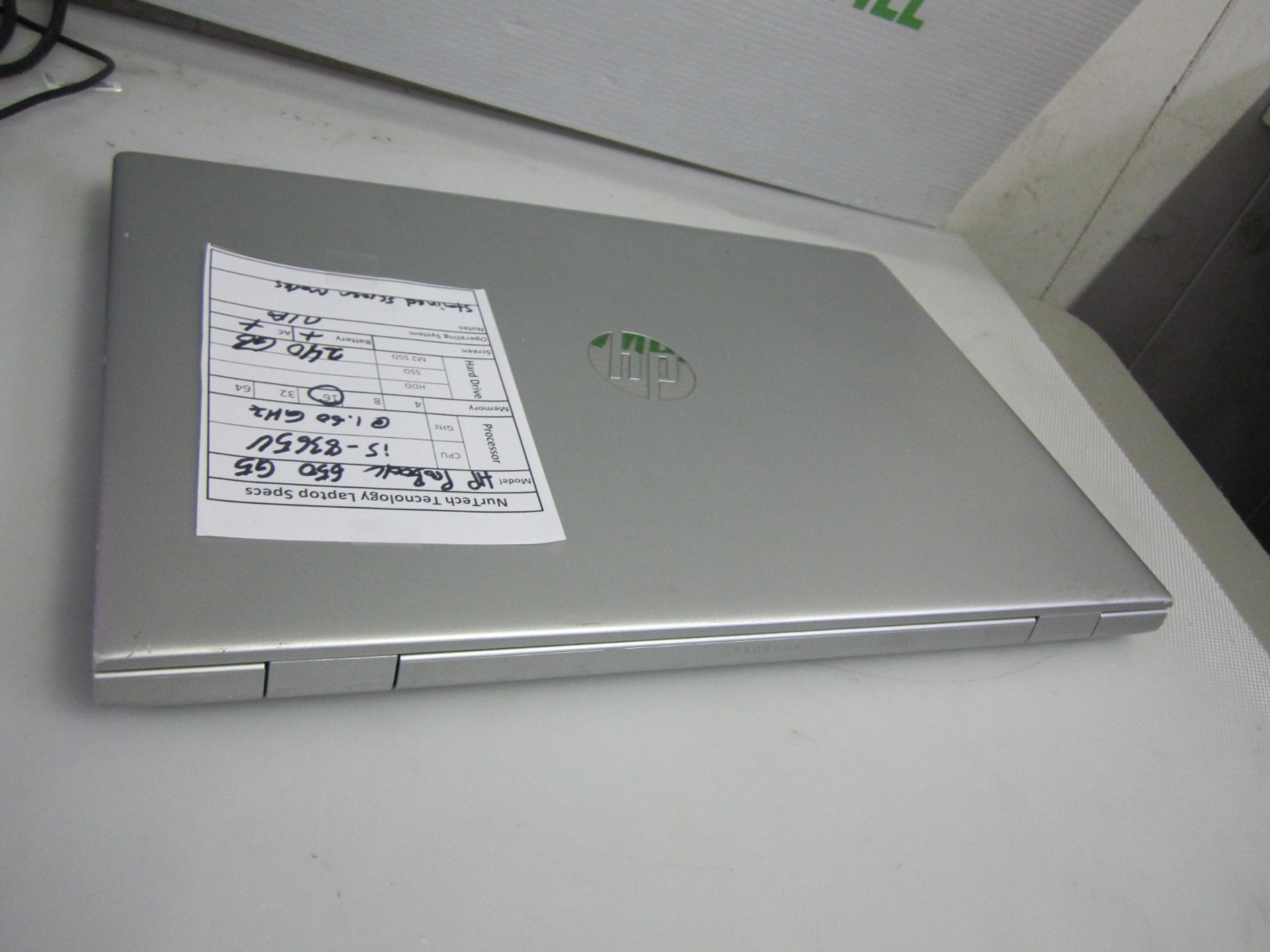 HP ProBook 650 G5 i5-8365U 1.60GHz 16GB 240GB Laptop NO OS + AC READ