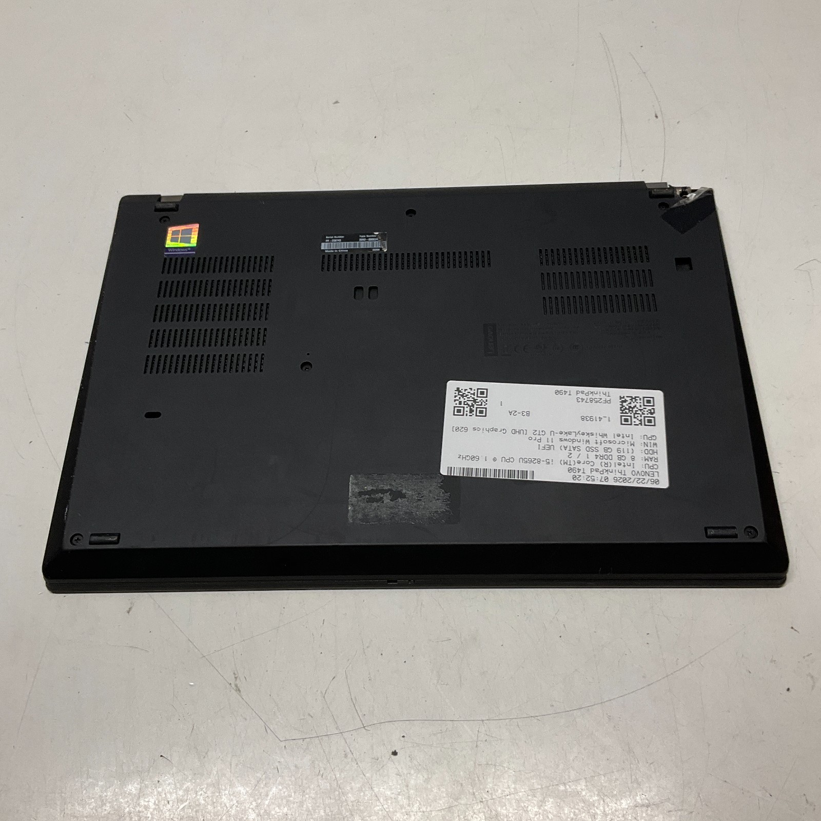 Lenovo Thinkpad T490 Intel Core i5-8265U 8GB 128GB SSD Windows 11 Laptop READ