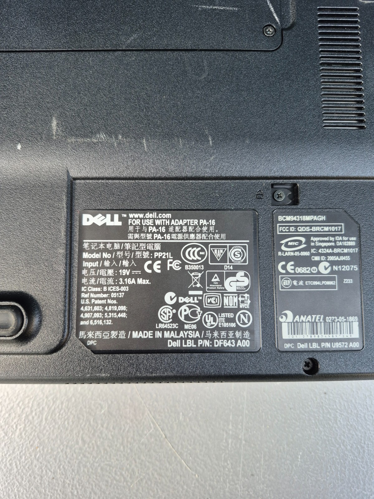 Dell Inspiron 1300 Pentium M PP21L No Hard Drive