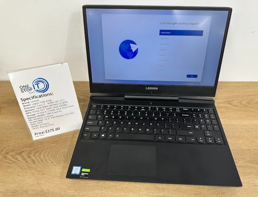 Lenovo Legion Y545 81Q6 Core i7 9750H 16GB DDR4 Nvidia GTX 1660Ti 512GB SSD 2019