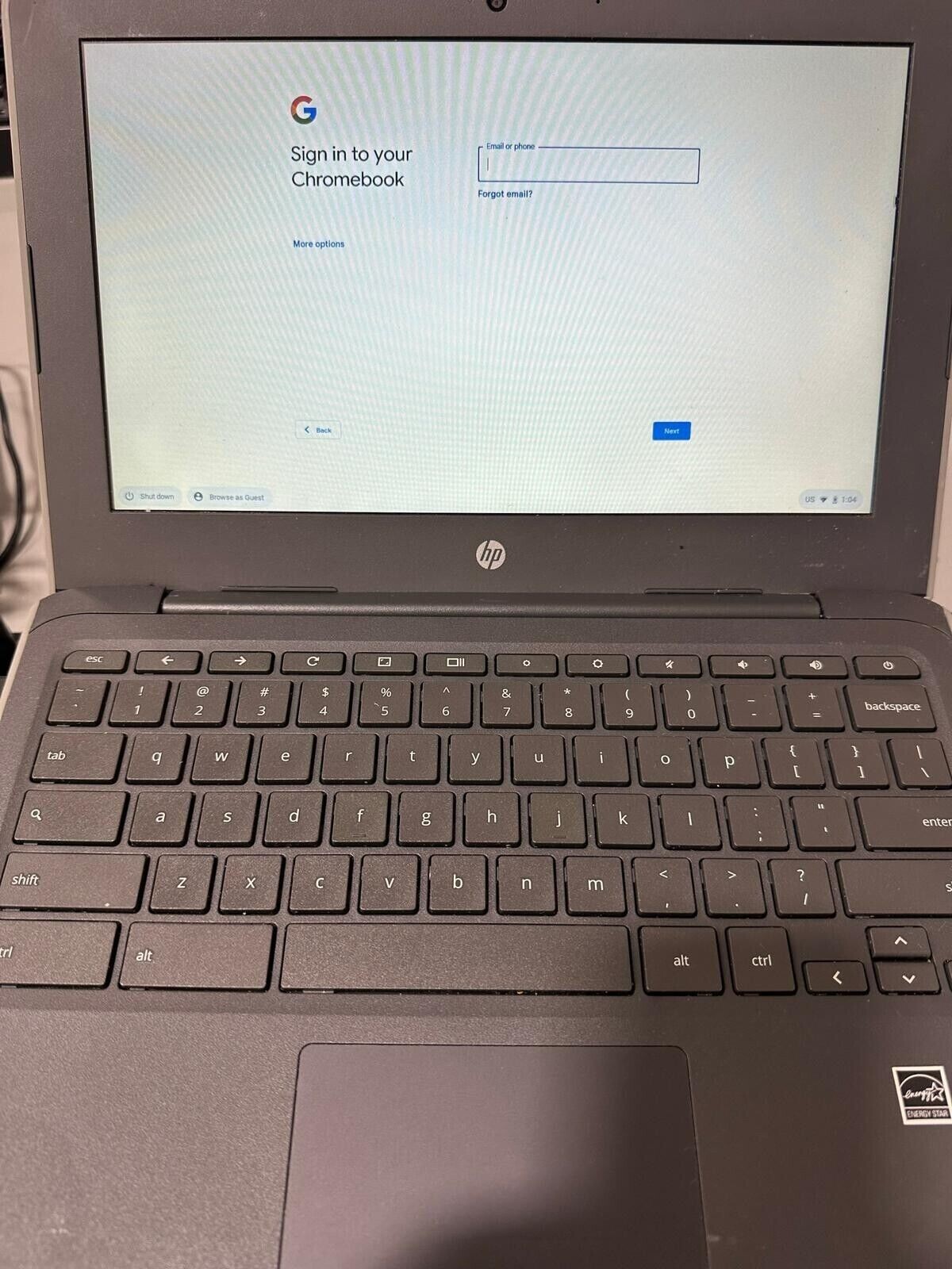 HP ChromeBook 11 G7 EE 11.6″ HD N4000 4GB 16GB. works good, ** SEE PHOTOS**