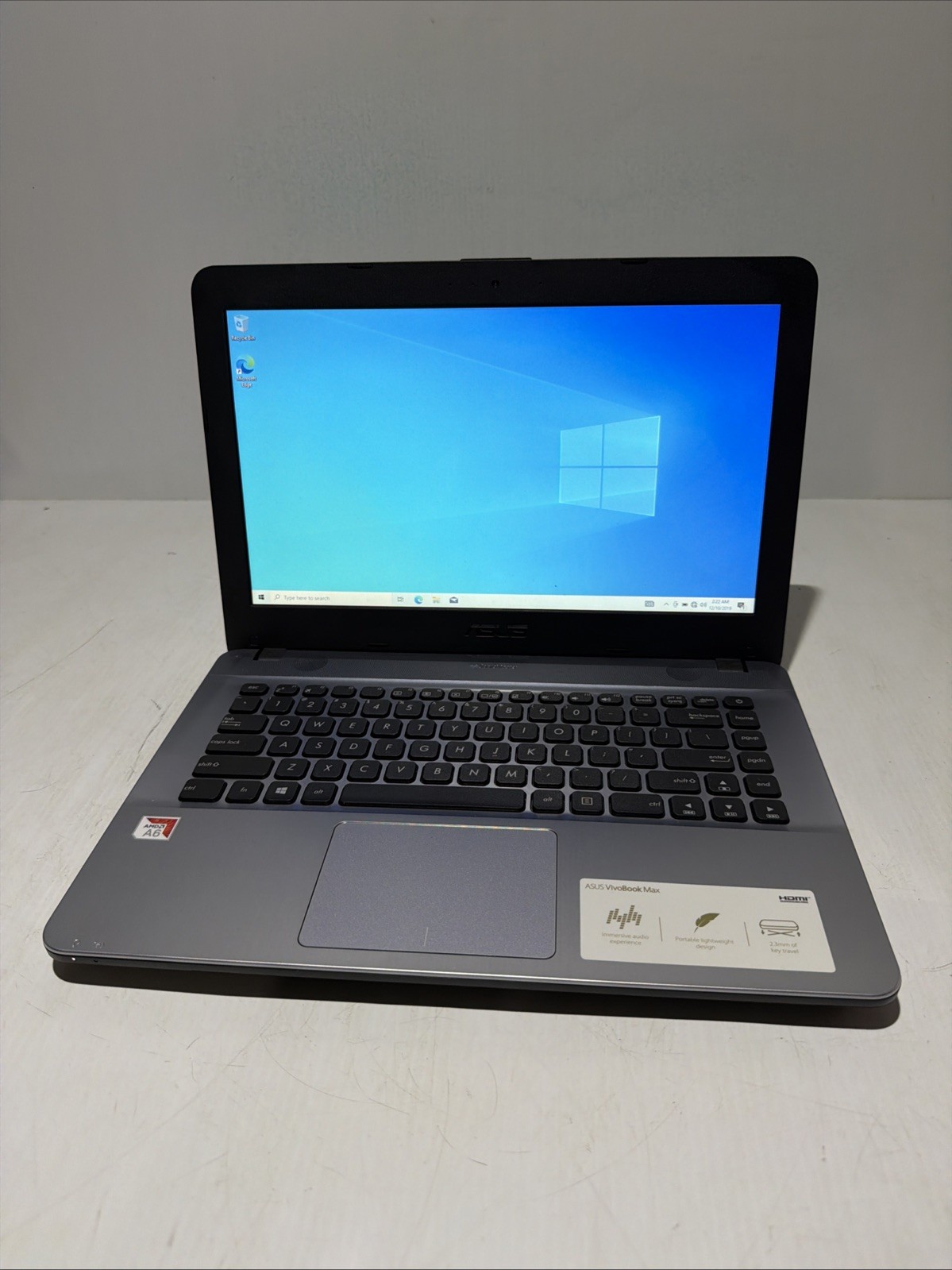 Asus Vivobook Max X441BA 14″ Laptop AMD A6-9225 4gb Ram 500gb HDD Windows 10 H