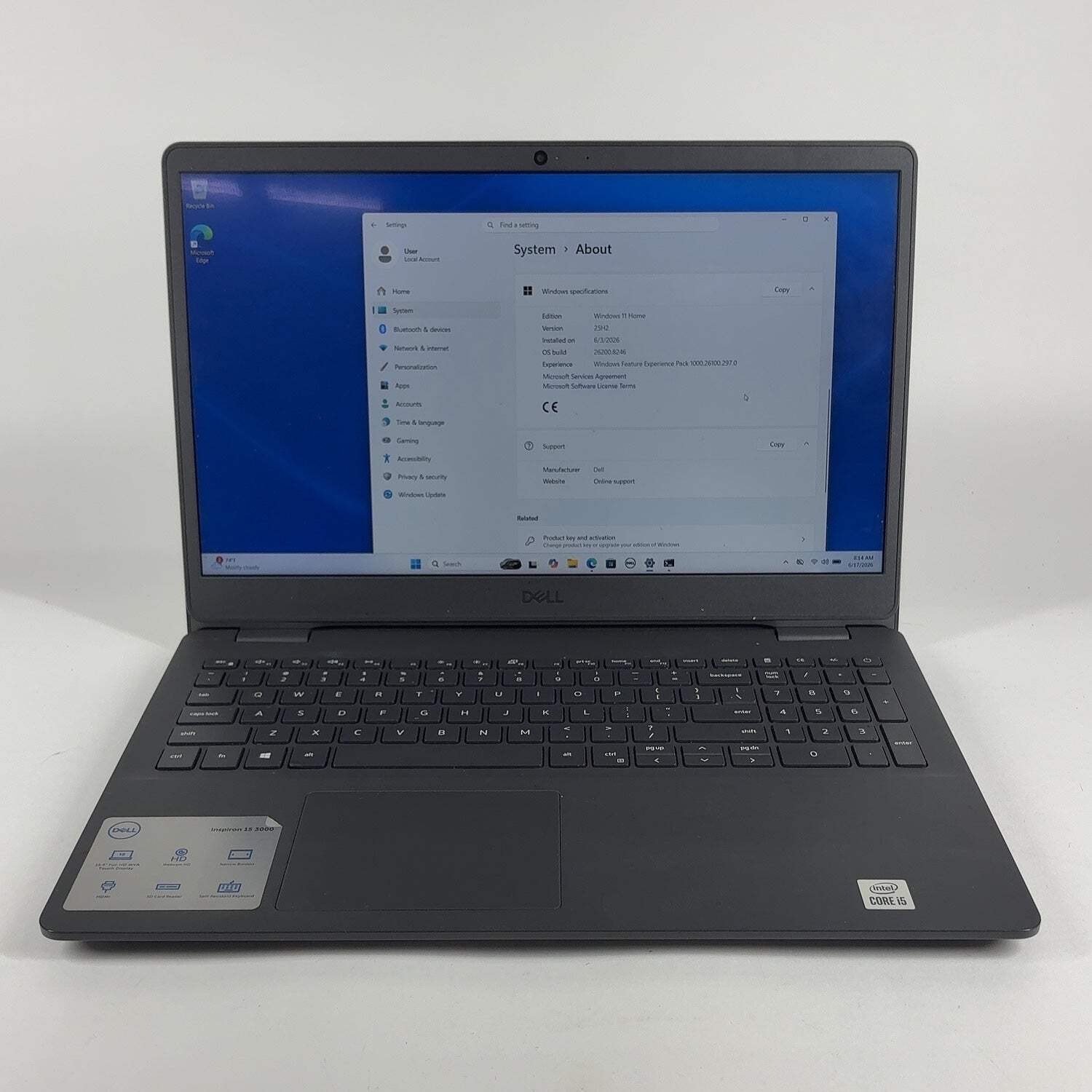 Broken Dell Inspiron HR0M443 15.6″ i5-1035G1 1.0GHz 8GB RAM 256GB SSD
